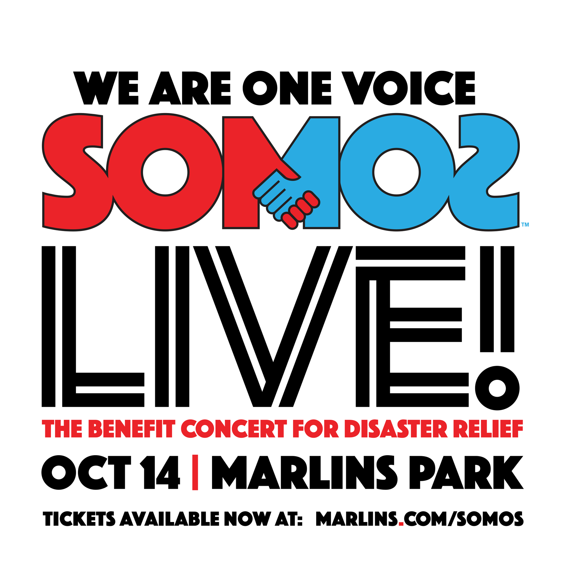 “SOMOS UNA VOZ“ (WE ARE ONE VOICE) ANNOUNCES FIRST ROUND OF PERFORMERS FOR HISTORIC BENEFIT CONCERT  SOMOS LIVE!   TO BE HELD AT MARLINS PARK IN MIAMI, FL  SATURDAY, OCTOBER 14TH 7PM